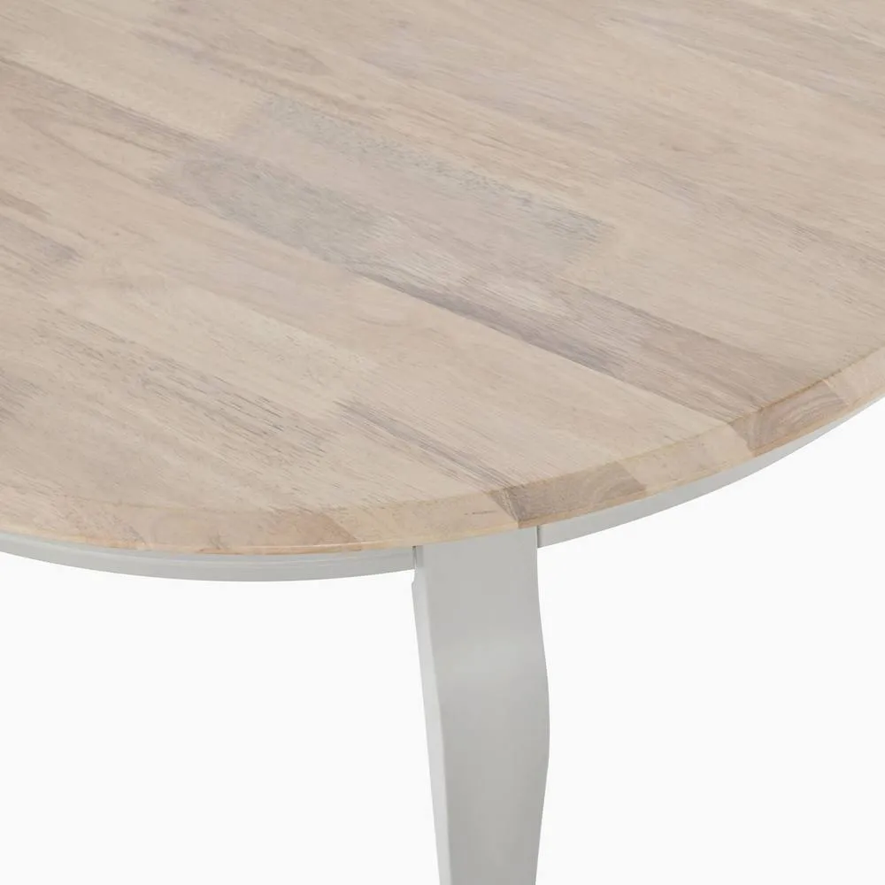 FurnitureboxUK Newport Oval Whitewash & Light Grey Wood 6 Seater Dining Table in White 5