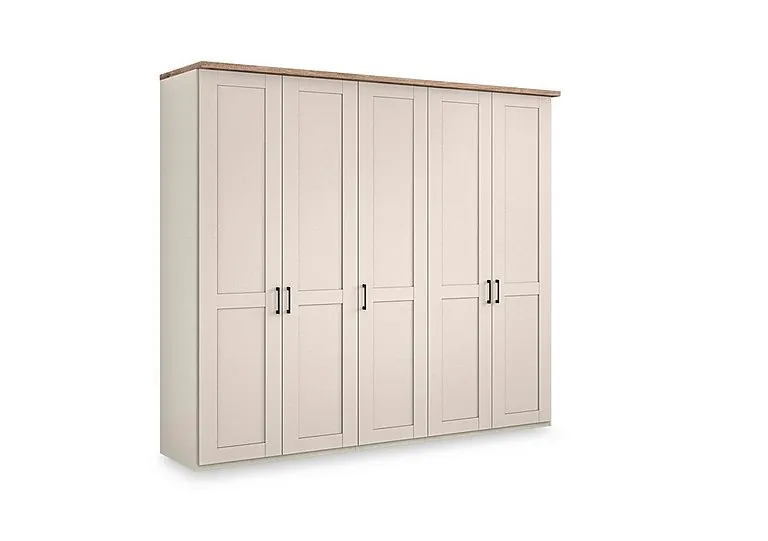 Adeline 5 Door Hinged Wardrobe - Champagne