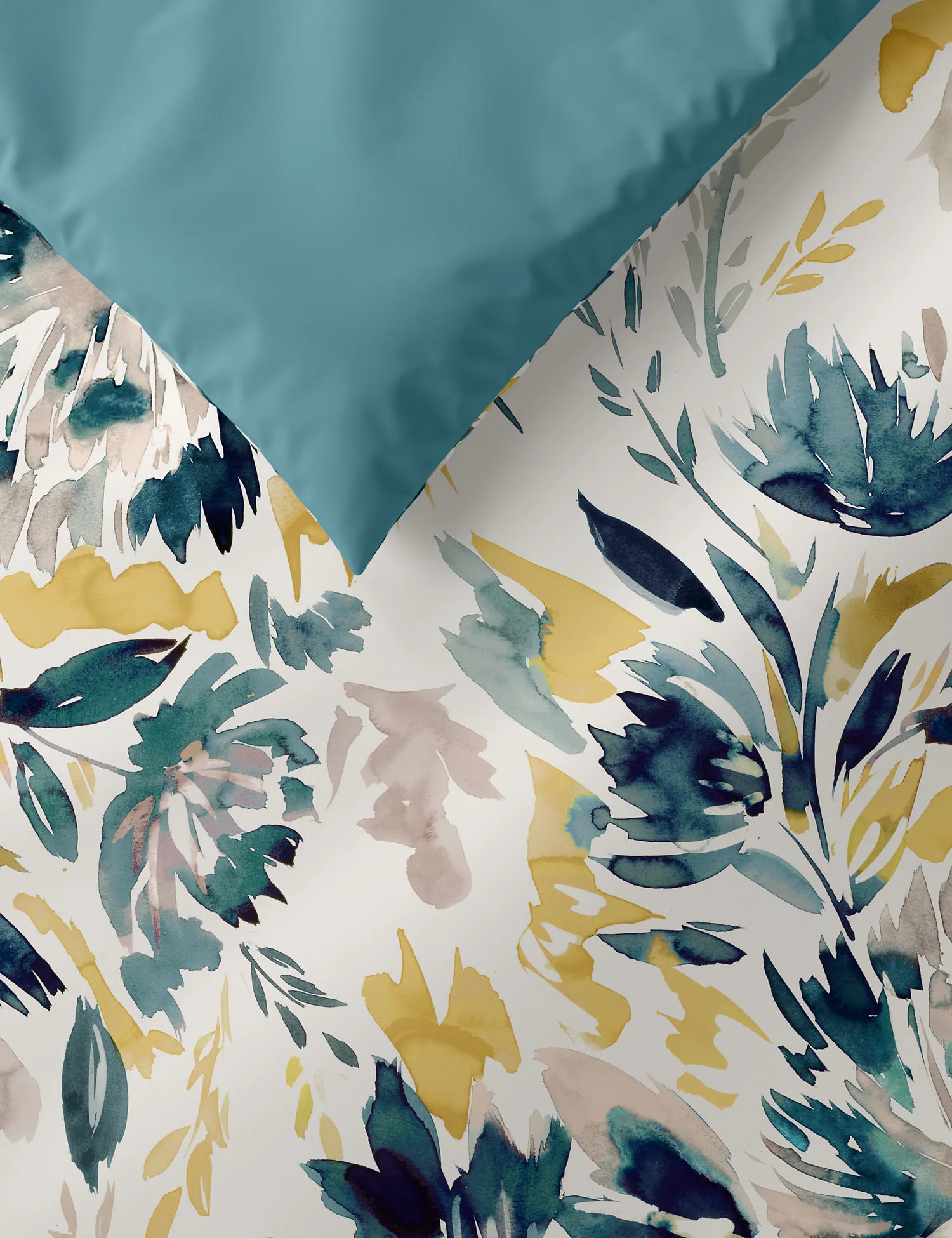 M&S Pure Cotton Watercolour Floral Bedding Set