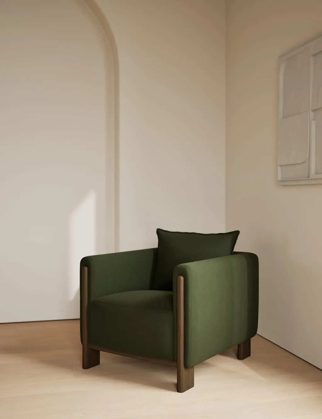 Gallery Direct Block Velvet Accent Chair Dark Green