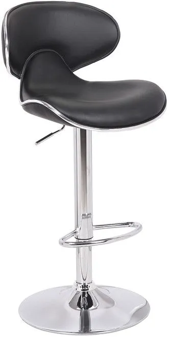 netfurniture Polsode Bar Stool PU Chrome & Black (2s) 2