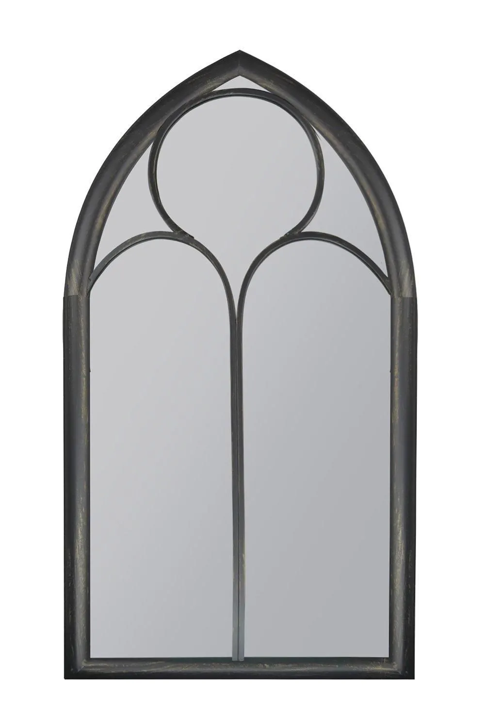 MirrorOutlet 'Somerley' Chapel Arch Large Black Garden Wall Mirror 150cm x 81cm 2