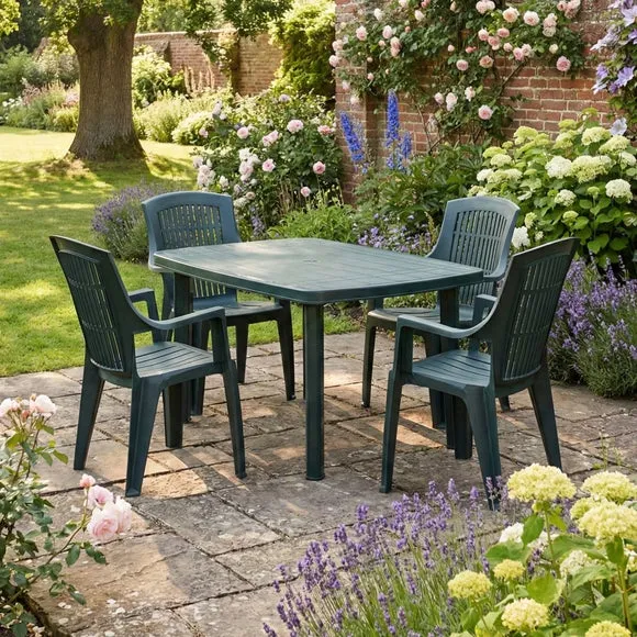 Trabella Aurora Rectangular Patio Table with 4 Bonnie Chairs 1