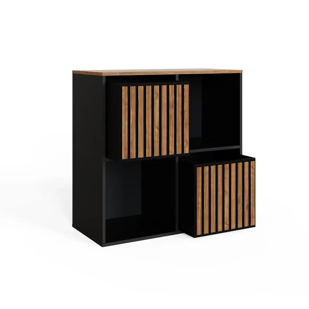 GFW Kube 2x2 Shelf Storage Cube in Dark Brown 3