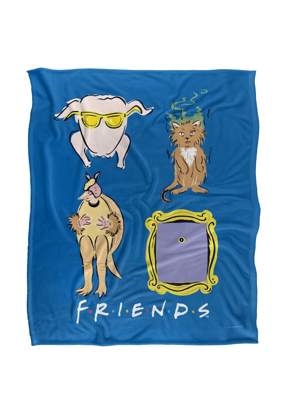 Warner Brothers Friends Symbols Silky Touch Super Soft Throw Blanket in White