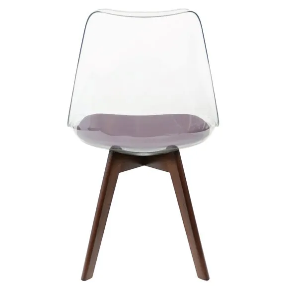 Fusion Living Soho Clear Plastic Dining Chair with Squared Legs 6