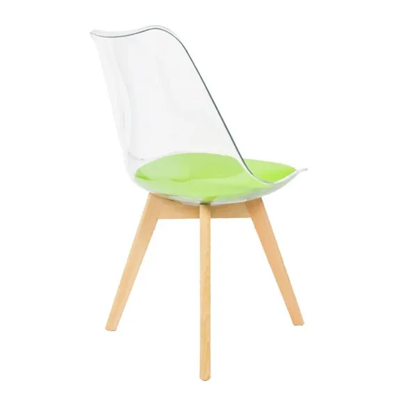 Fusion Living Soho Clear Plastic Dining Chair with Squared Legs 5