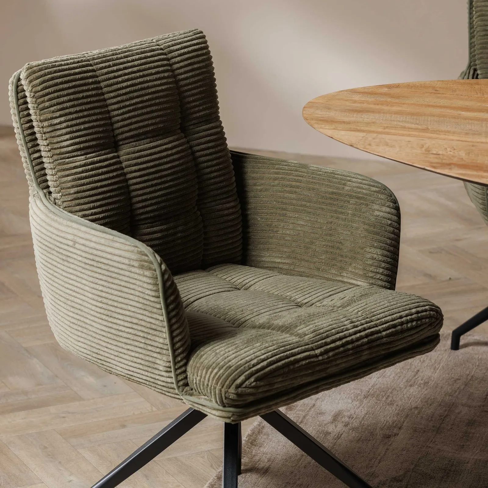 Odine Swivel Dining Chair, Green Velvet | Barker & Stonehouse 6