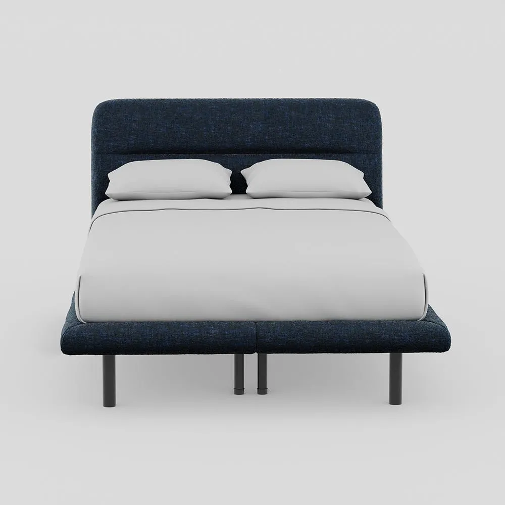 Heal's Gia Bed Double Nova Velluto French Navy Slats Black Feet