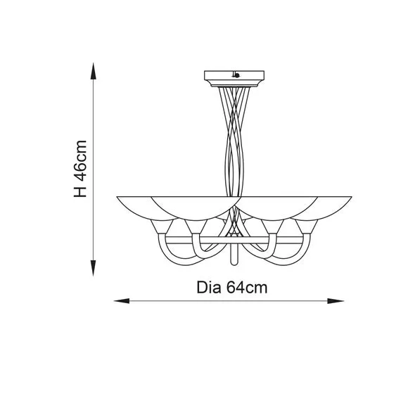 Return - Vogue Cagney 5 Light Semi Flush Ceiling Light 5