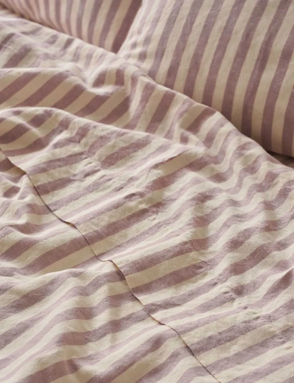 Piglet In Bed Linen Rich Striped Flat Sheet Purple Mix