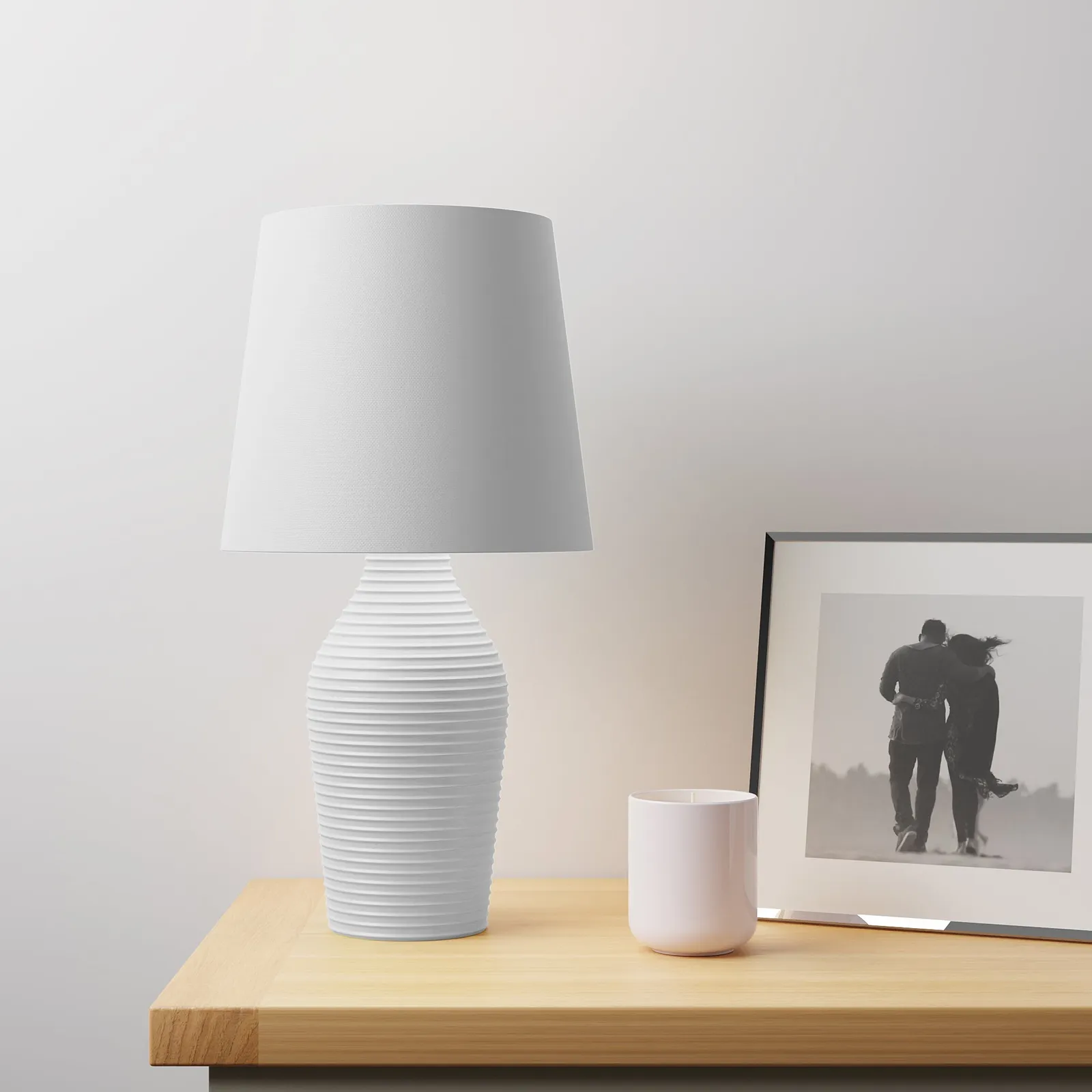 Luna Stoneware Dove Grey Table Lamp Grey