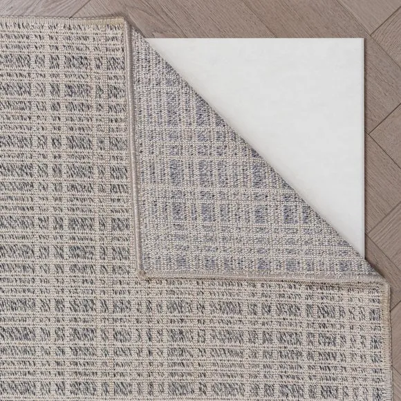 Woven Check Textured Washable Rug 3