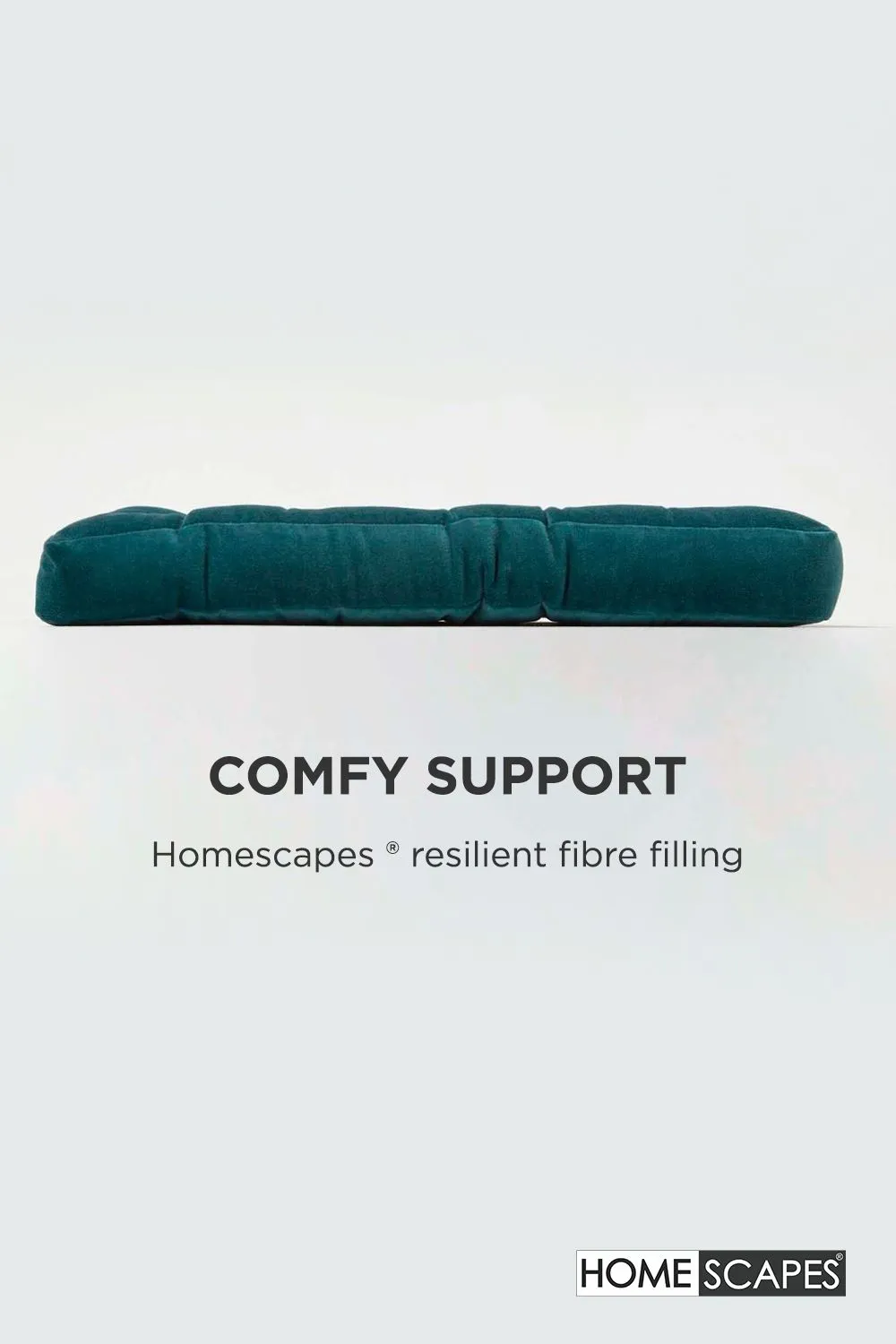 Homescapes 4 Pack Seat Pads Luxury Cotton Velvet Indoor Outdoor Garden Cushion, 40cm in Teal 5
