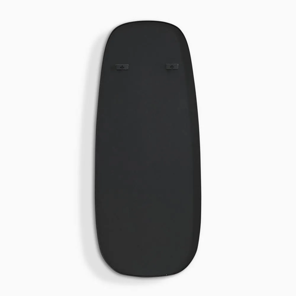 FurnitureboxUK Elodie Black Metal Large 120x50 Pebble Shape Wall Mirror 6