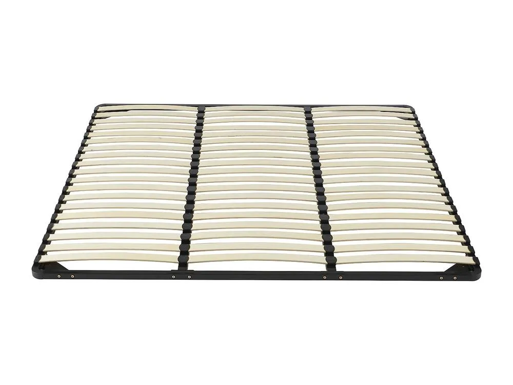 Vente-unique Slatted Bed Base Frame 200 X 200 Cm - 3X19 Slats - Without Legs in Black 4