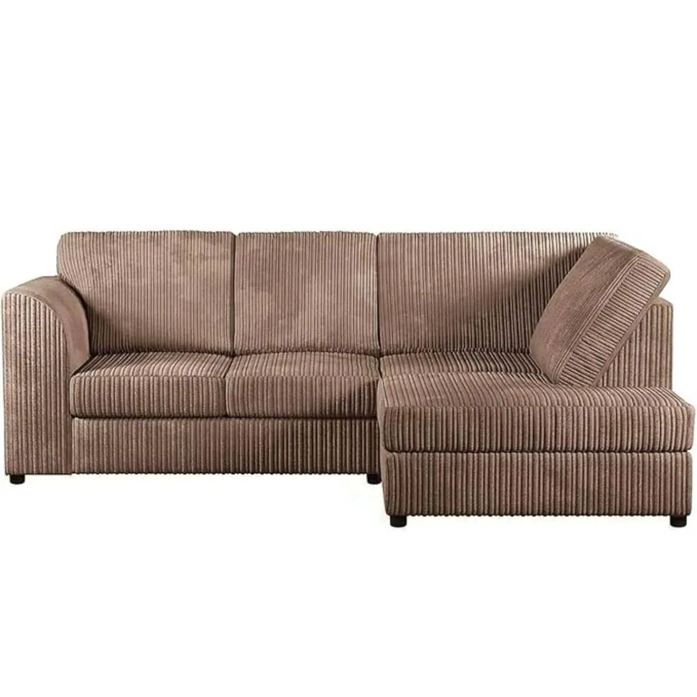 Bliss Furniture Jumbo Cord High Back Right Hand 4 Seater Corner Sofa in Beige