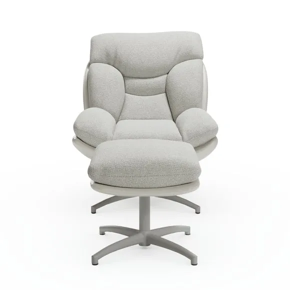 Oren Chenille Swivel Chair and Footstool 6