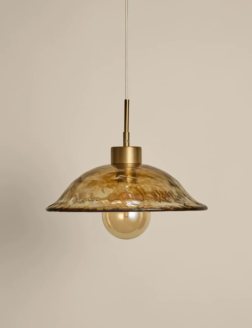 M&S Wavy Glass Pendant Light Brown