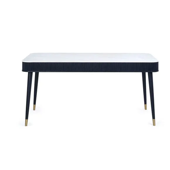 Louis Black Fluted Stone Dining Table 3