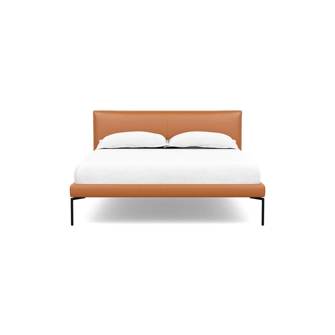 Heal's Matera Bedstead Double Daino Leather Treacle Black Feet 2