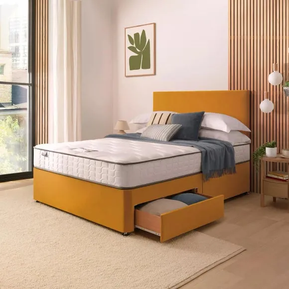 Silentnight Divan Bed With Velvet Paris Headboard and 800 Pocket Sprung Mattress 3