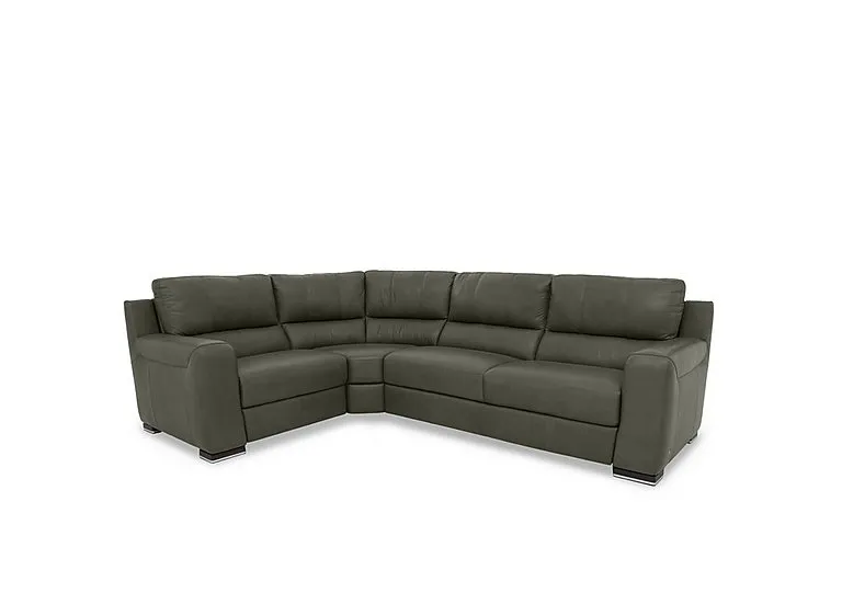 Viali Leather Left Hand Facing Corner Sofa