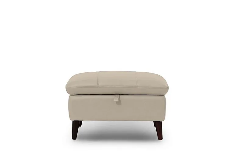 Winner Leather Storage Footstool - Oyster