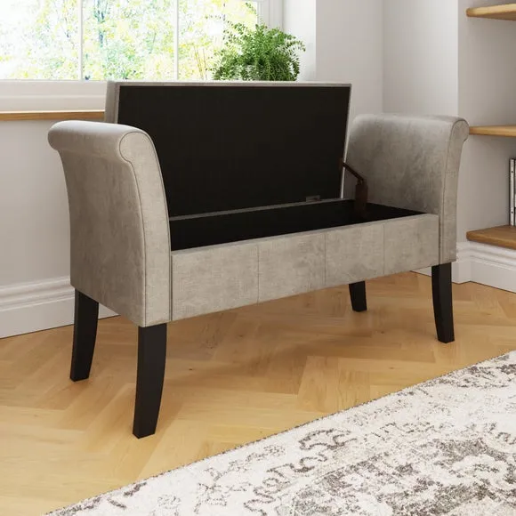 Balmoral Window Seat, Silver Chenille 4