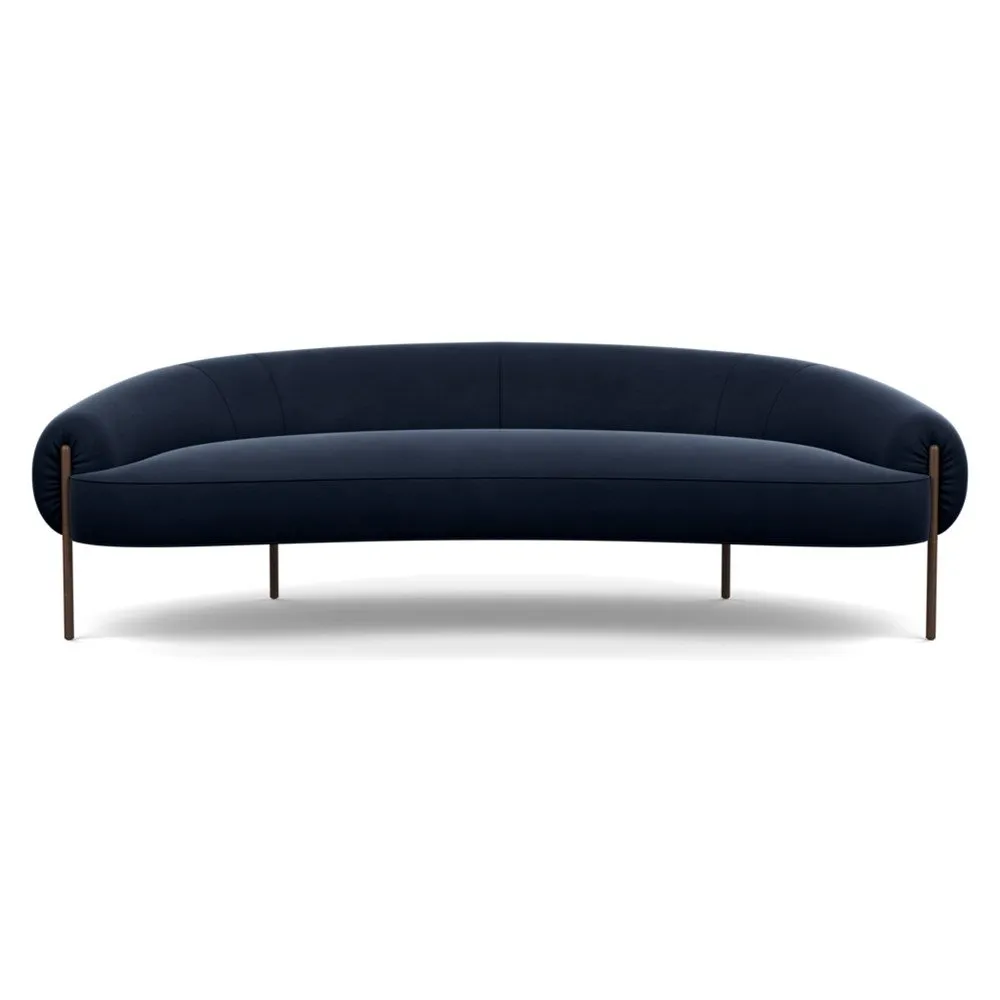 Heal's Isola 3 Seater Sofa Nobilis Velvet Night Bronze Feet 1