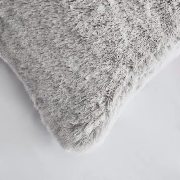 Dorma Purity Faux Fur Grey Boudoir Cushion 4