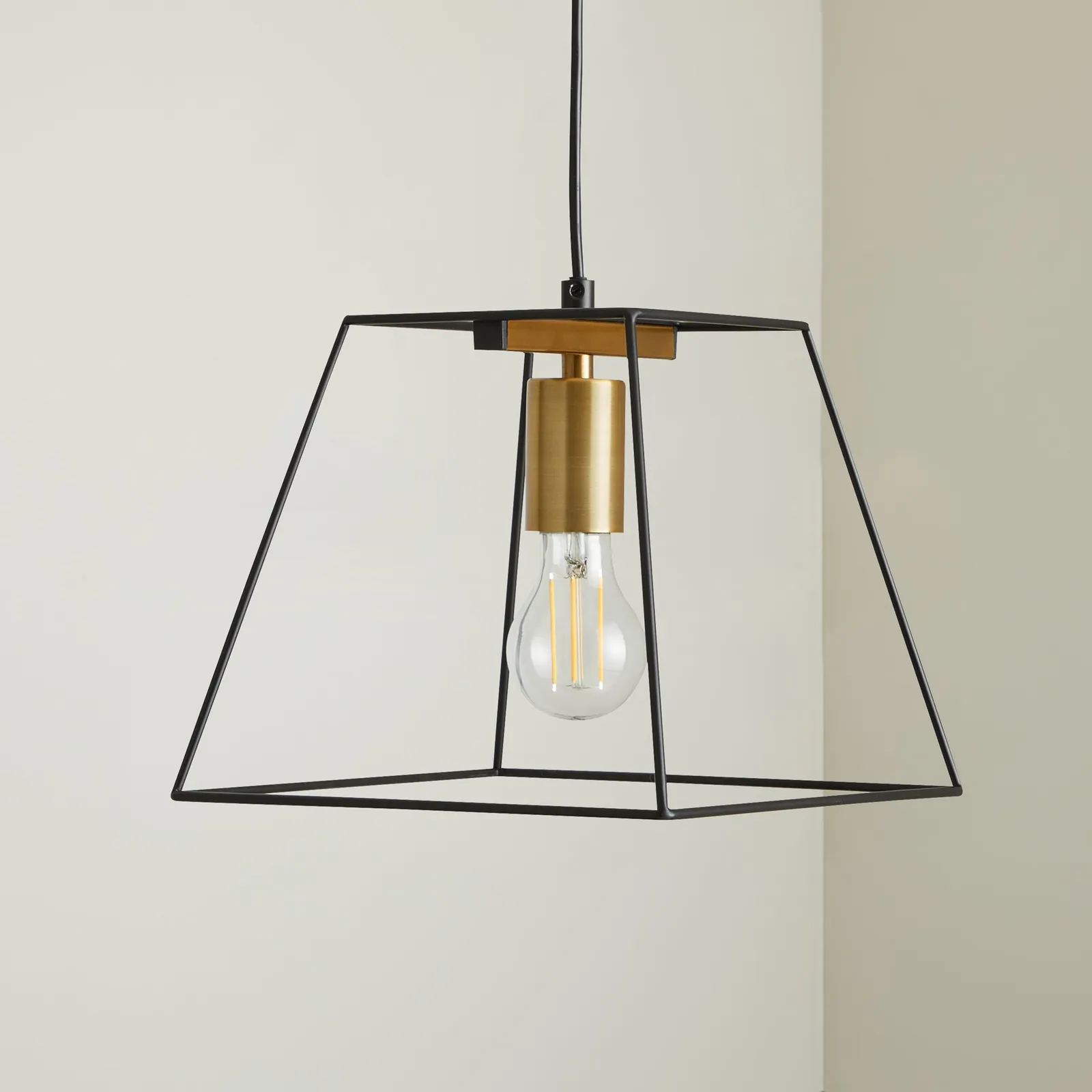 Nella 1 Light Black Pendant Ceiling Fitting Black