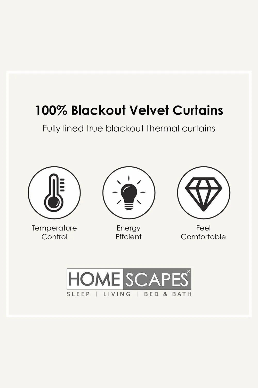 Homescapes Thermal 100% Blackout Velvet Curtains in Beige 6