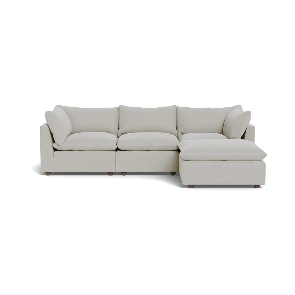 Heal's Astrid Right Hand Facing Corner Sofa Capelo Linen-Cotton Sea Salt Walnut Stained Beech Feet 1