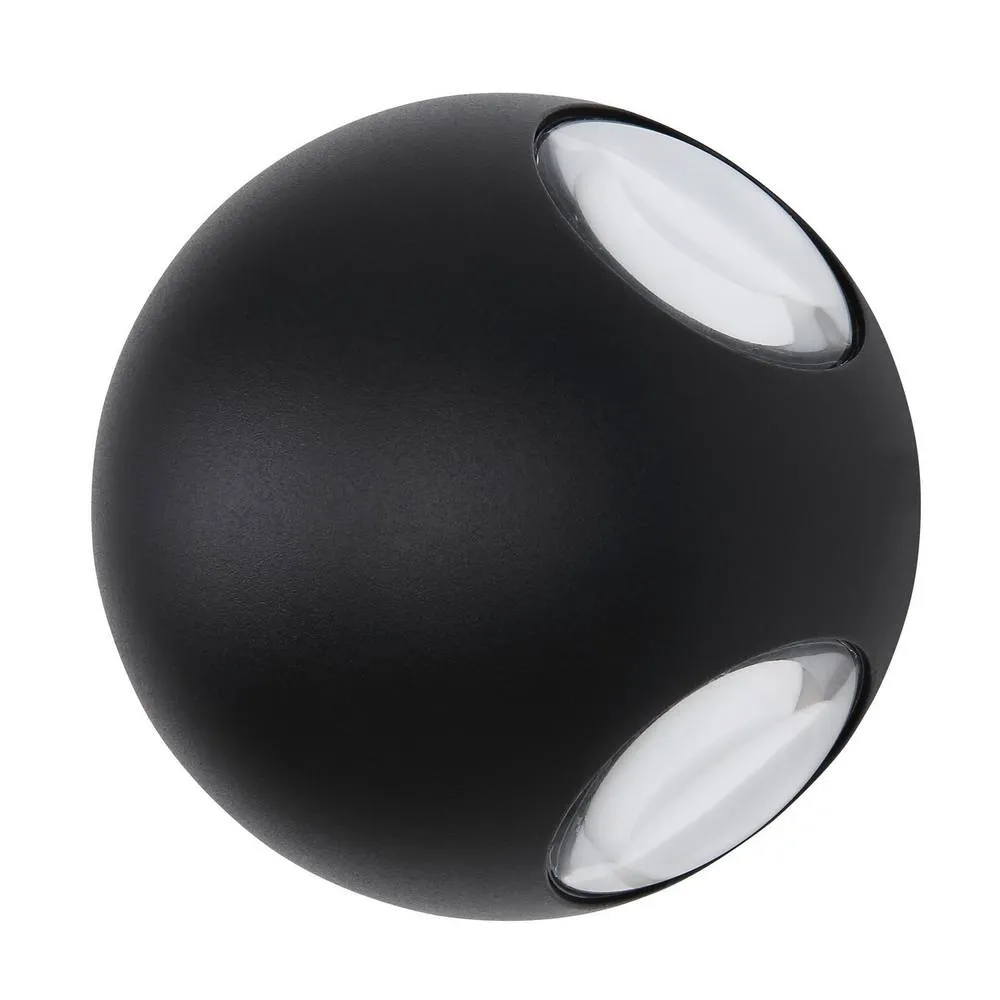 Netlighting Slice Outdoor Modern Wall Lamp Matt Black IP54 Glass Shade LED 3000K 2