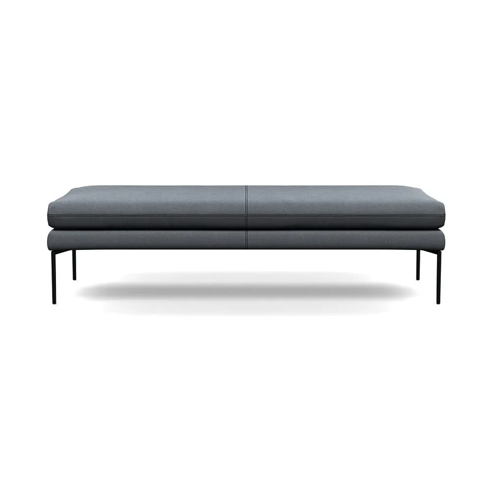 Heal's Matera Bench (160cm) Siena Cotton Shale Grey Black Feet