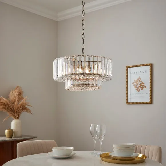 Crus Beaded Diffuser Adjustable Pendant Light