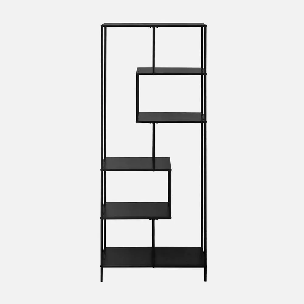 sweeek 6-tier Asymmetrical Bookshelf In Black Metal 2