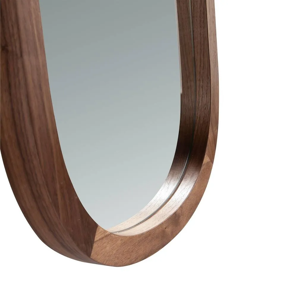 Angel Cerda Oval Walnut-Colour Veneer Wall Mirror 150x40 cm in Walnut 5