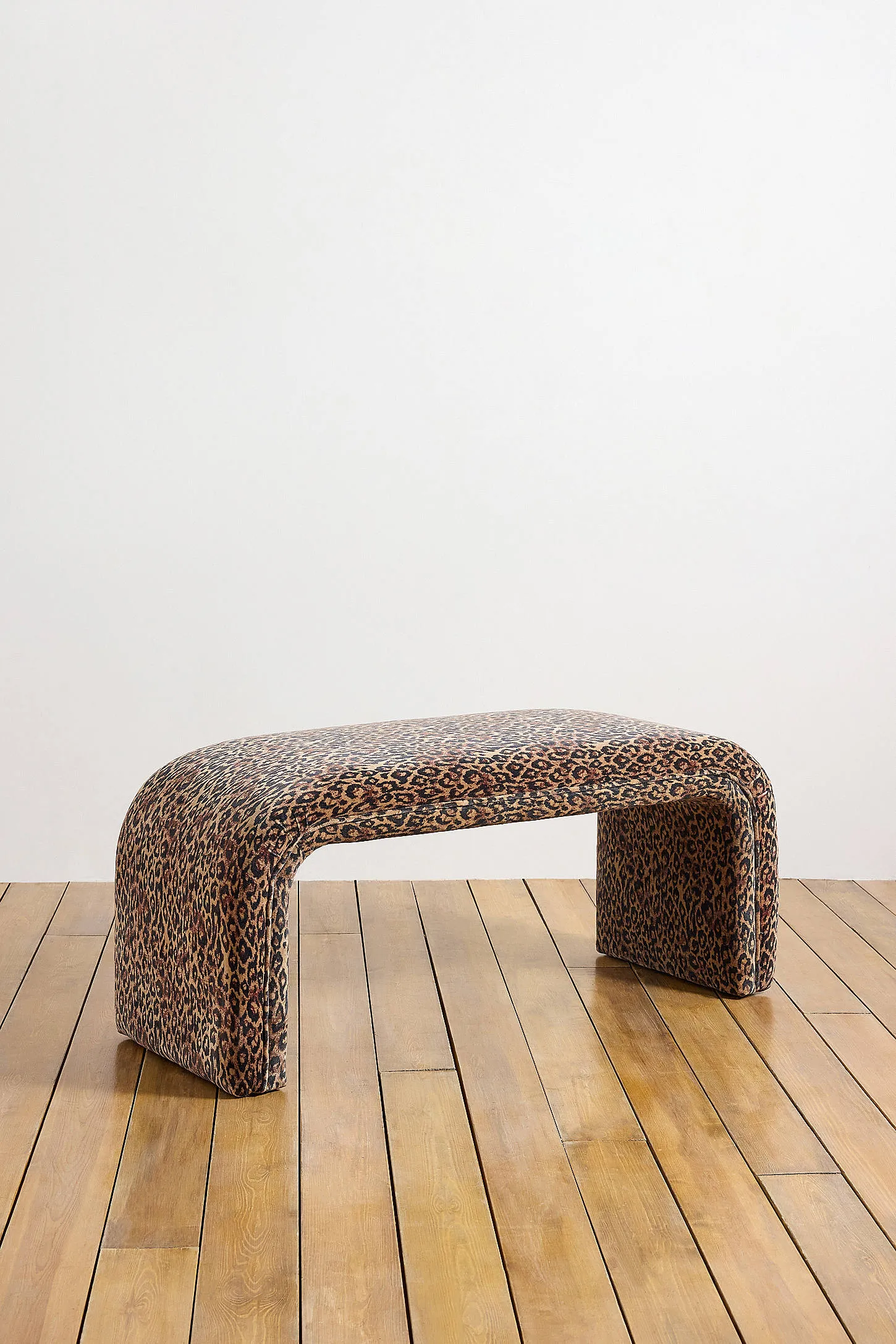 Jane Leopard Velvet Bench - Brown/Brown ALL 2