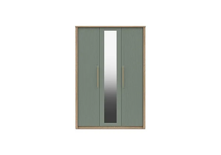 Chelsea 3 Door Wardrobe With Mirror Door and Gold Handles