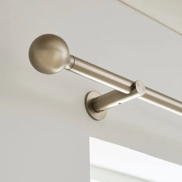 Contemporary Ball Fixed Metal Curtain Pole