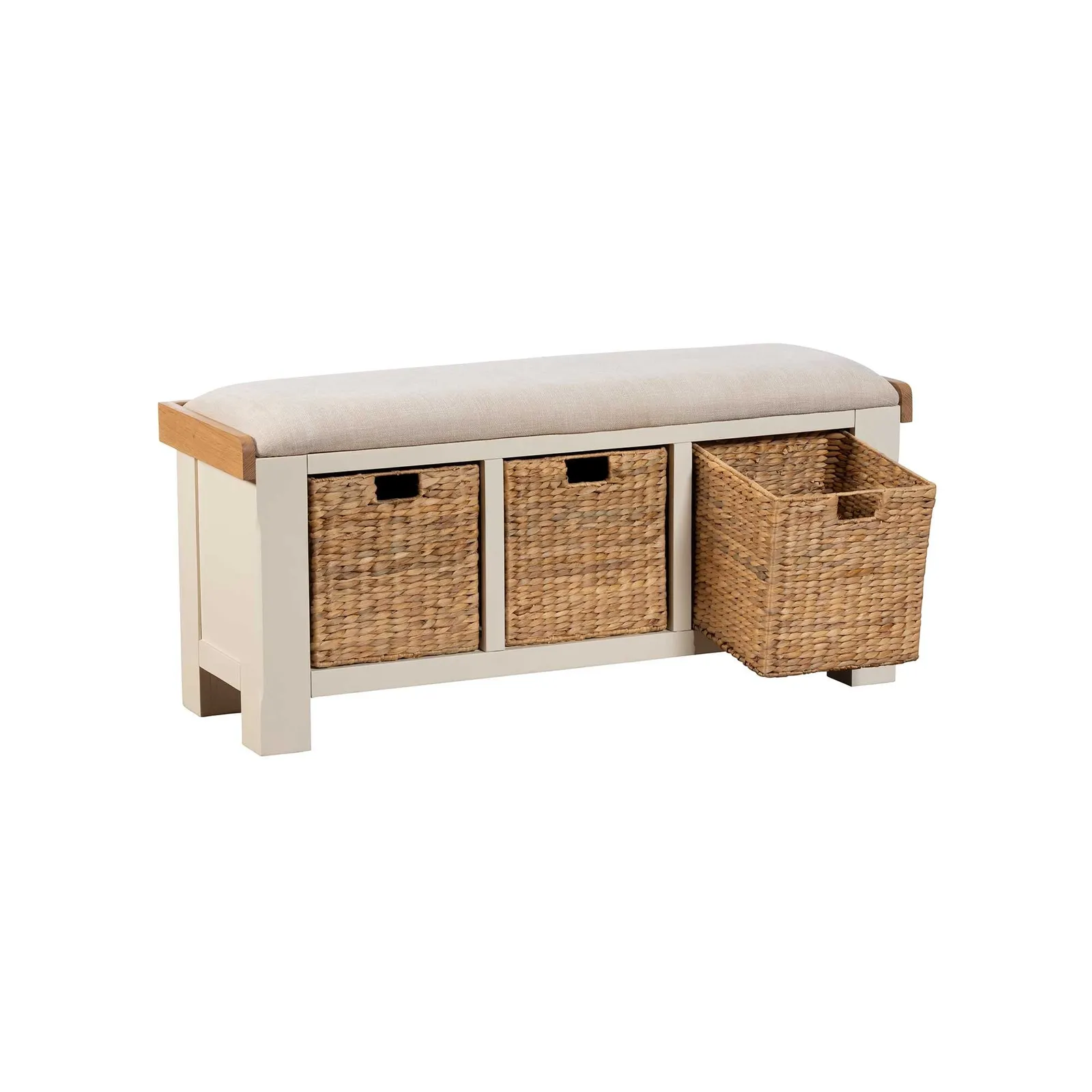 Witney Upholstered Hall Bench 110X35X50Cm, Neutral Wood | Barker & Stonehouse 3