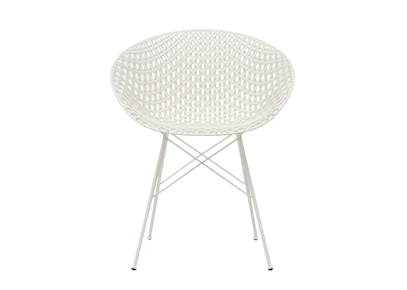 Kartell Smatrik Chair White Seat White Frame Outdoor Set of 2