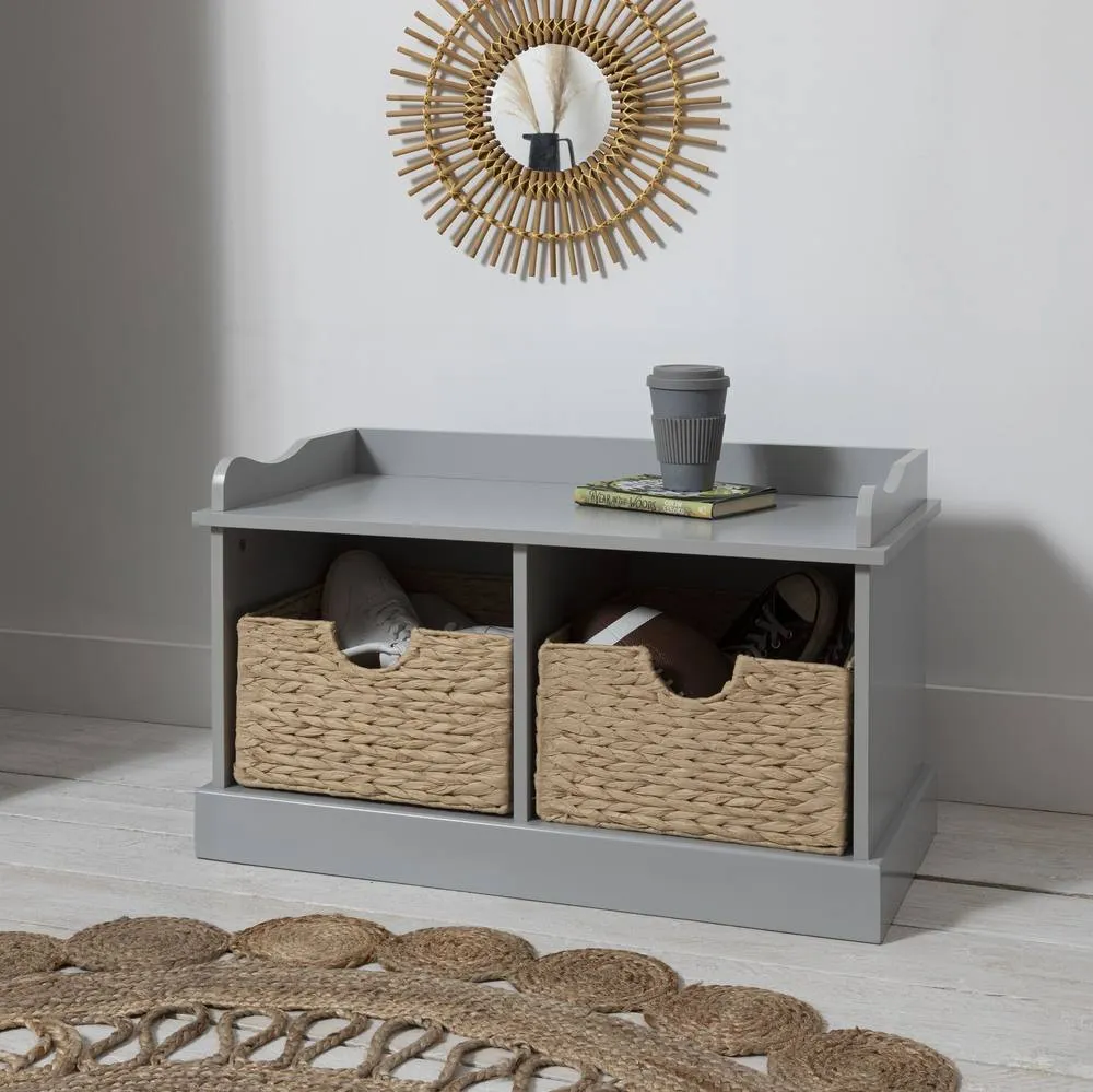 Nöa and Nani Stockholm Storage Bench in Silk Grey 4