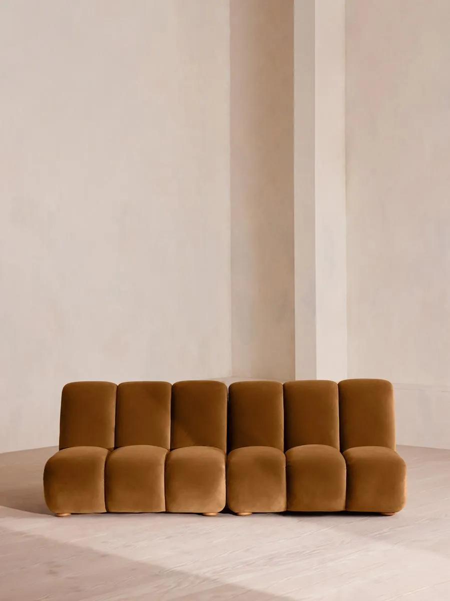 Noelle Modular Sofa, Four Seater, Velvet, Mustard