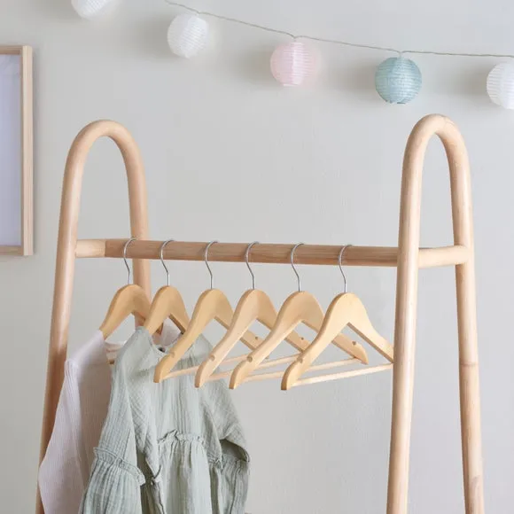 Pack of 6 Kids Wooden Hangers 1