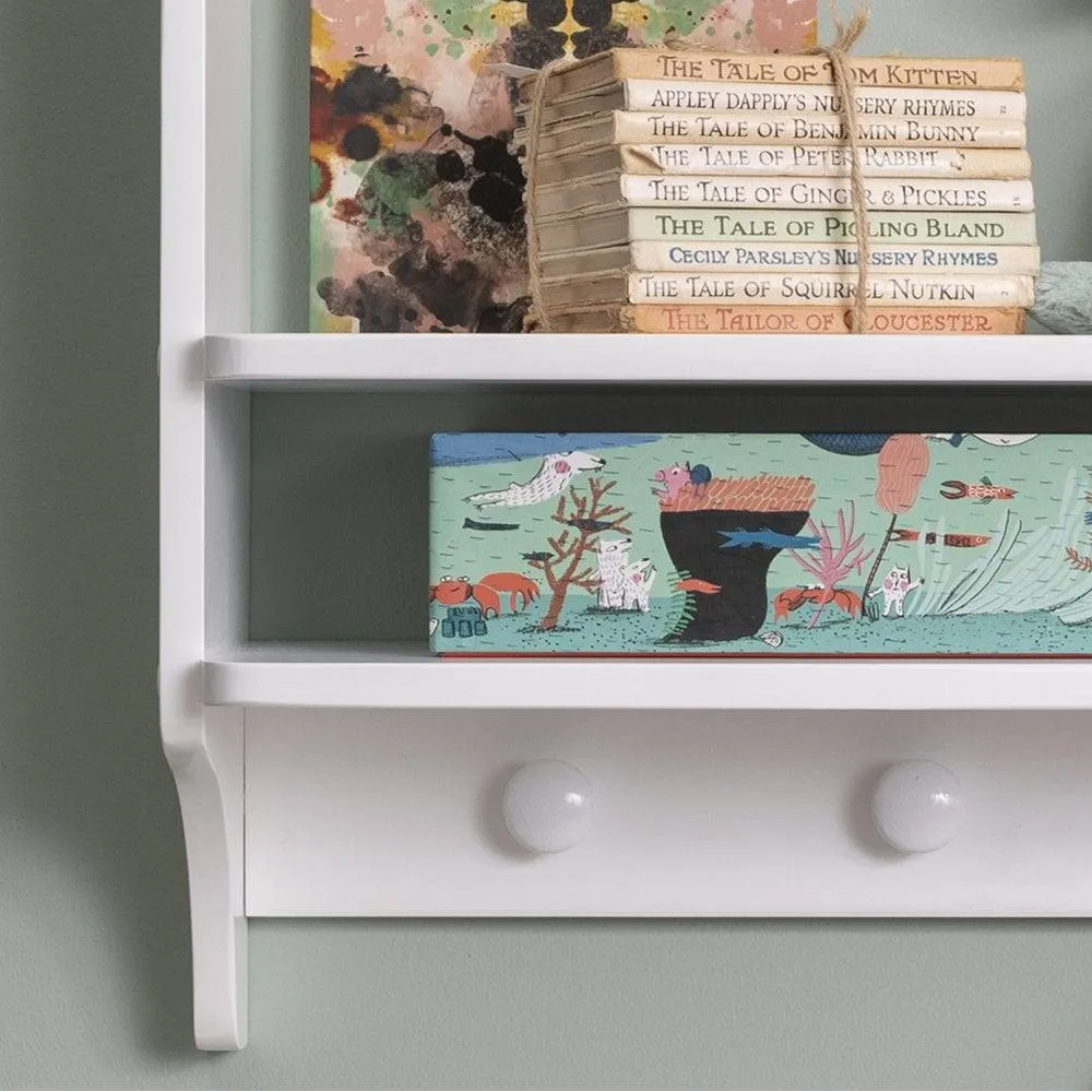 Nöa and Nani Hege Double Shelf with Coat Hook in White 2