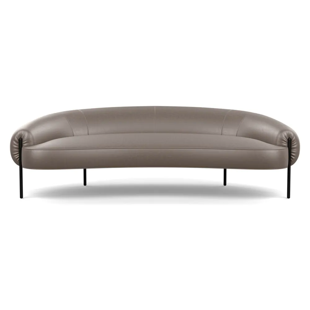 Heal's Isola 3 Seater Sofa Daino leather Elephant Grey Black Feet 1