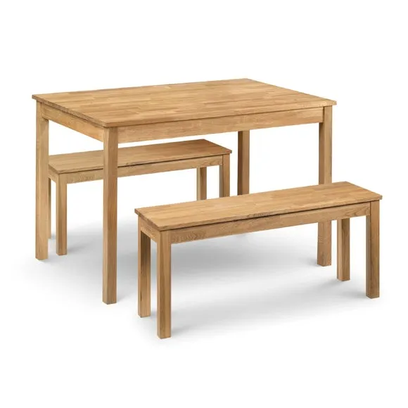 Coxmoor 2 Seater Dining Bench, Solid Oak 6